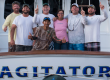 agitator team on back of fishing boat