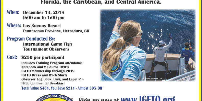 Billfish Tournaments Los Sueños Costa Rica Observer Training