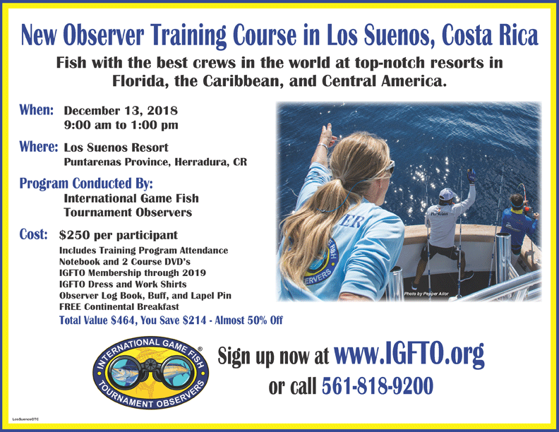 Billfish Tournaments Los Sueños Costa Rica Observer Training