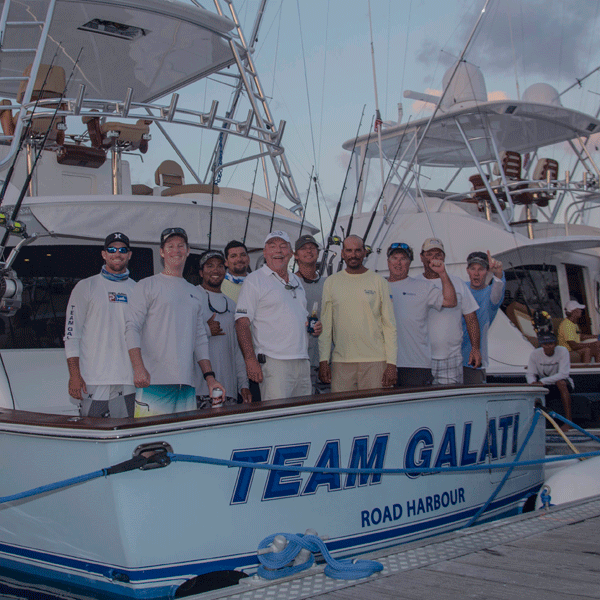 Team Galati on the back of their boat